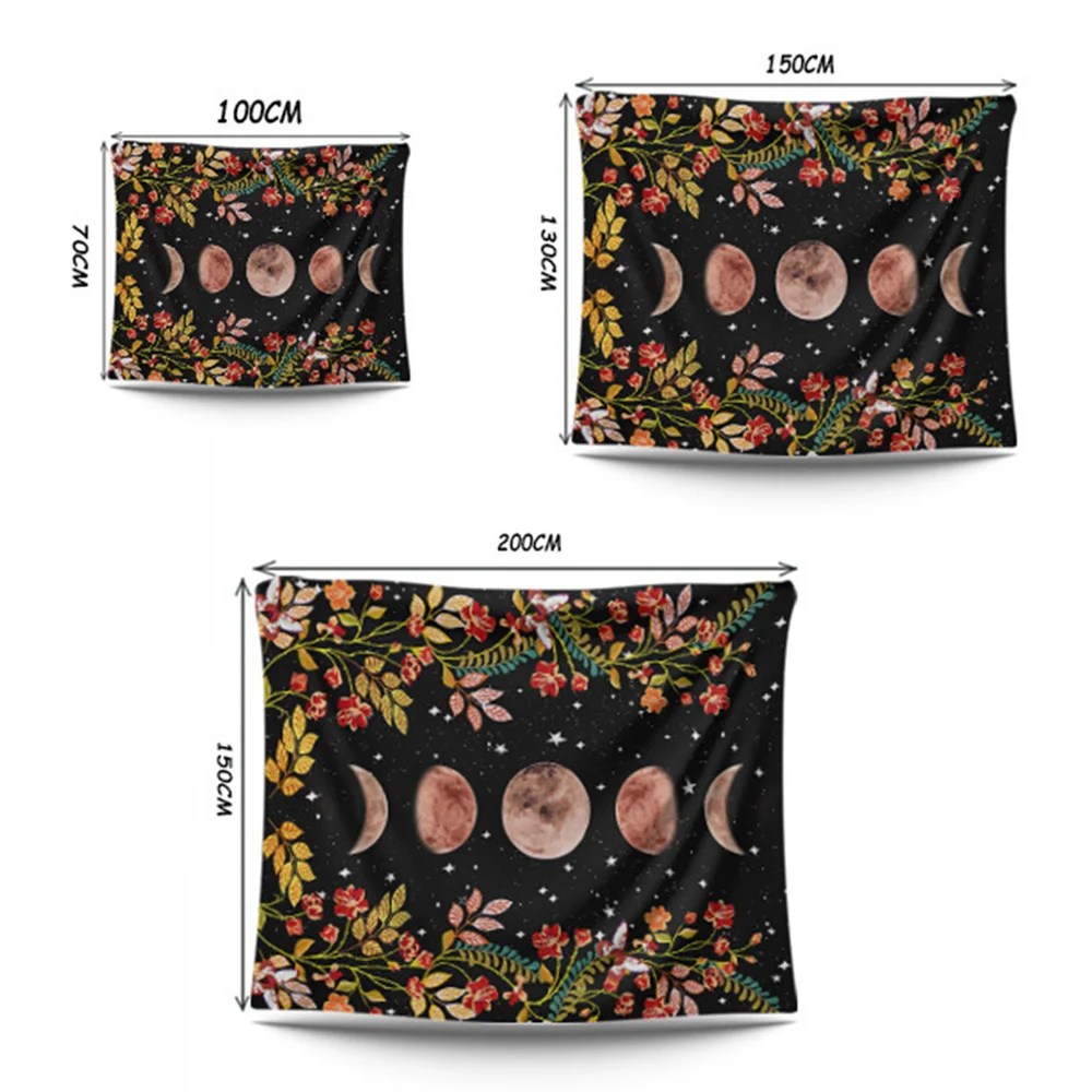 Волшебный цветочный гобелен с Луной и солнцем настенный подвесной ковер со