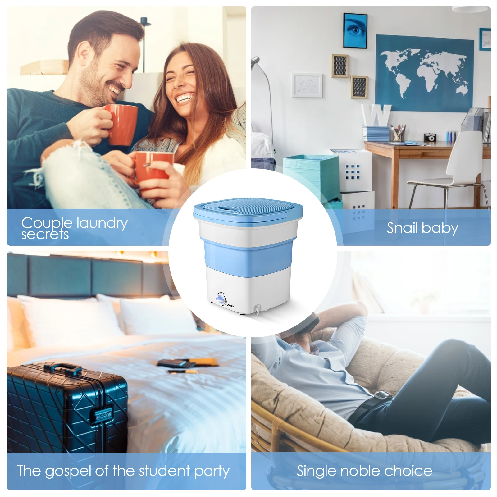 

Portable Foldable Electric Washing Machine Mini Folding Automatic Clothes Washing Machine Underwear Washer And Dryer