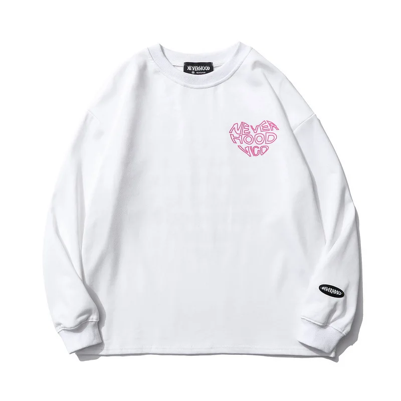 

Spring Autumn Fashion Couple Pullover Tops Hip Hop Love Printed Loose Sweatshirts Men and Women Casual O-Neck 100% Cotton Hoodie