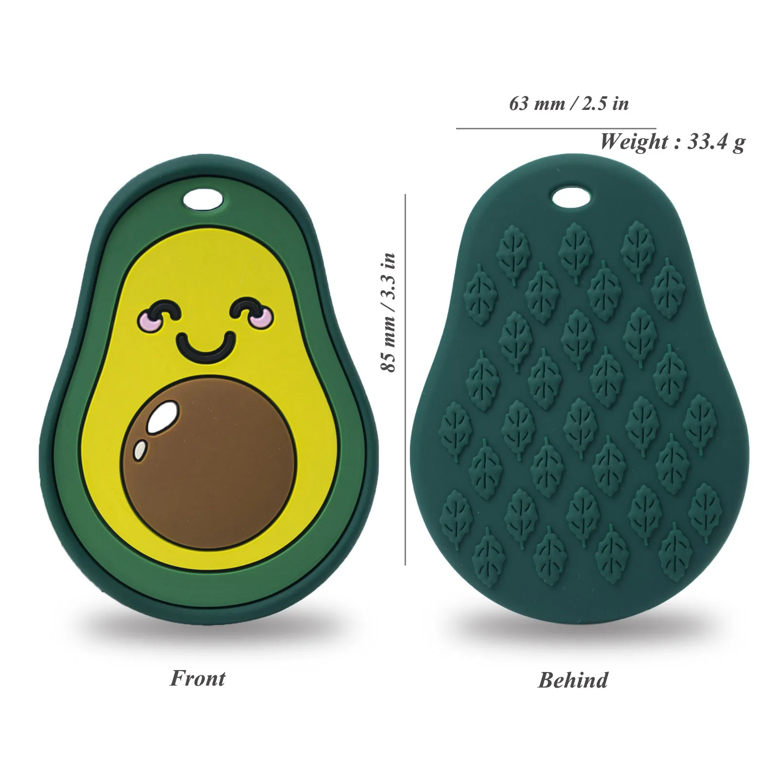 Juguetes de dentici&oacute;n para beb&eacute;, sin BPA, aguacate, roedores, masticables, con forma de Animal, productos para beb&eacute;, regalo de enfermer&iacute;a, 5/10 Uds.-1
