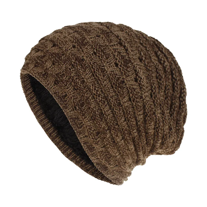 

New Winter Hats For Woman Hip Hop Knitted Hat Men Warm Slouchy Cap Crochet Ski Beanie Hat Female Soft Baggy Skullies Beanies