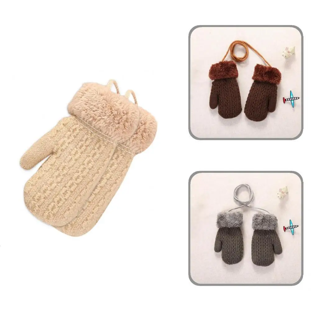 

Comfortable Knitted Gloves Skin-friendly Lightweight Heat Insulated Simple Knitted Gloves Mittens Winter Mitten 1 Pair