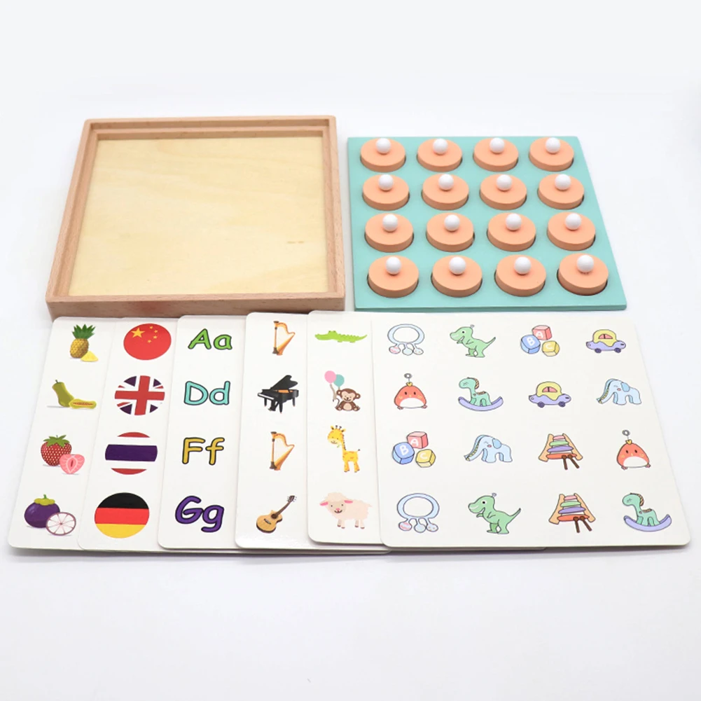 

3D Puzzles Wooden Montessori Early Educational Toy Memory Match Chess Game Family Party Interaction Game Kids Brain Teaser