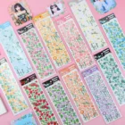 1 лист декоративных наклеек BULA с романтичным блестком, лента лазер с цветами для творчества, изготовления открыток, скрапбукинга, журнала, фотоальбома