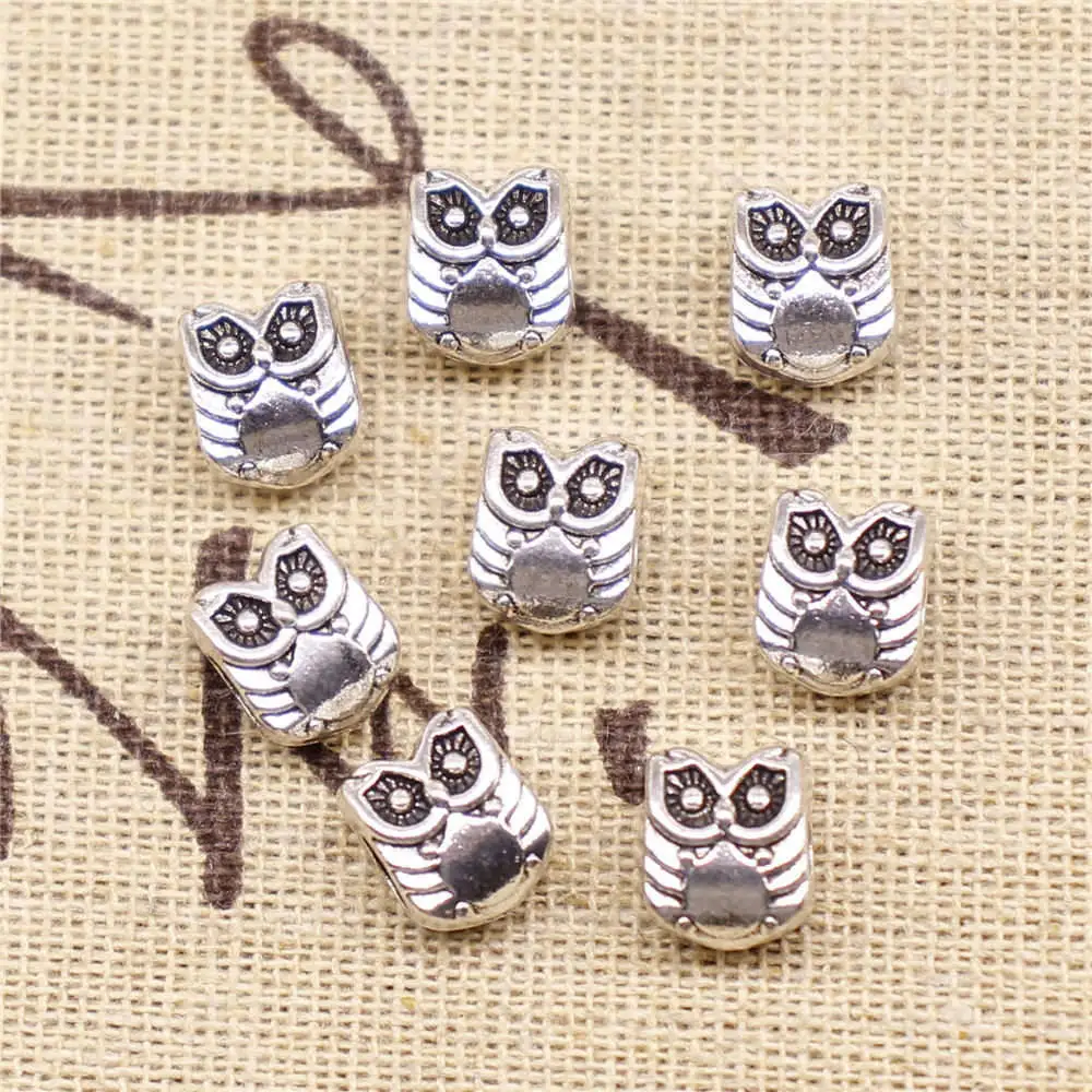 

Supplies For Jewelry Accessori Owl Big Hole Beads Antique Silver Color 30pcs 10x8x7mm