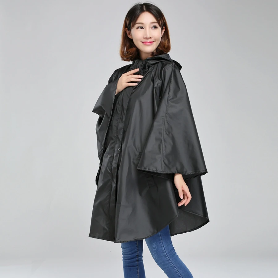 Женский плащ с капюшоном длинное непромокаемое пончо 50CW211 | Дом и сад