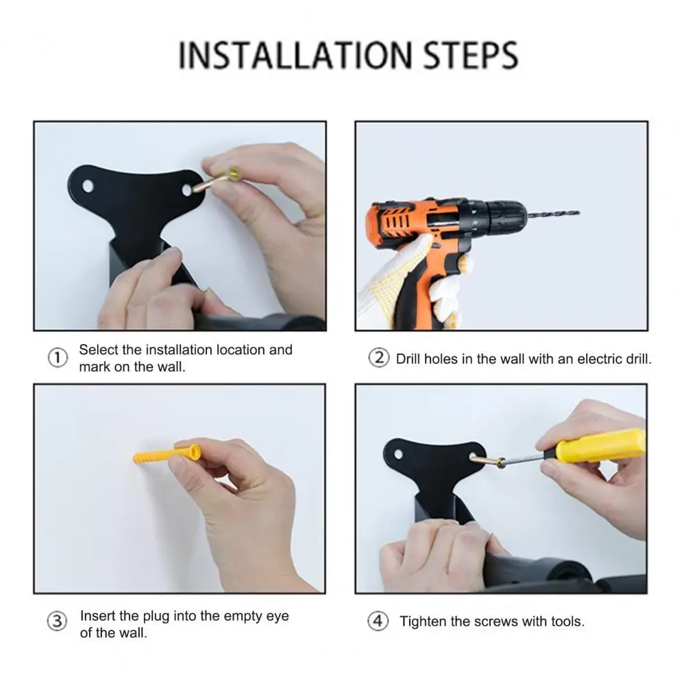 

Alloy Sturdy Mount Hook Hanger Bicycle Storage Rack Black Bike Rack Displaying Bike Equipment