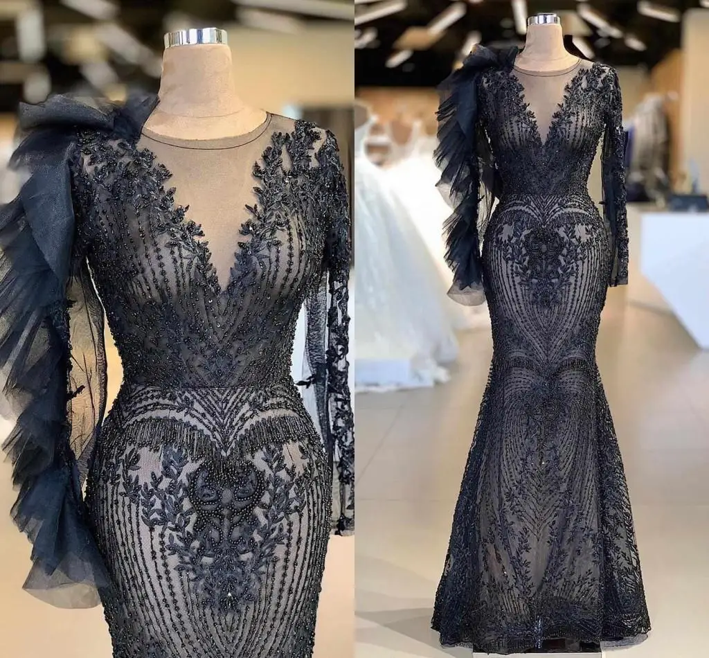 Женское вечернее платье русалка темно синее винтажное большого размера с