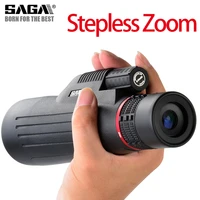 saga stepless 8 24x50 zoom monocular telescope high power bak4 glass professional scopes hunting camping outdoor spotting scope
