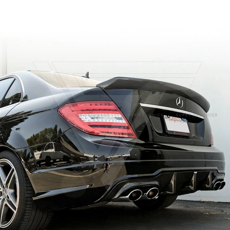 

V стиль для Mercedes W204 Amg спойлер из углеродного волокна 2008 2010 2011 2012 2013 2014 C Class W204 спойлер из углеродного волокна 4-дверный седан