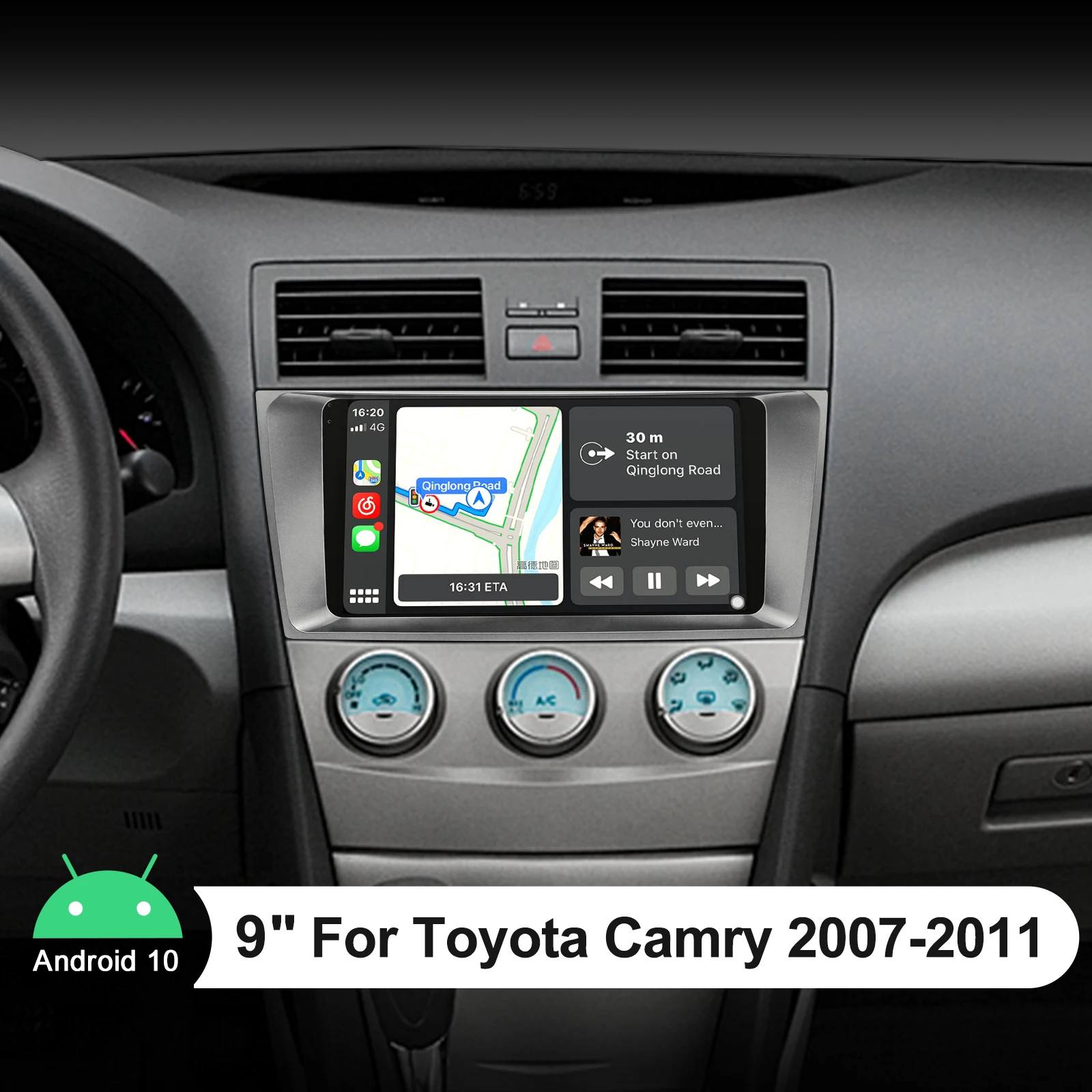 저렴한 JOYING-오토라디오 1Din 안드로이드 10 자동차 라디오 스테레오 헤드 유닛, 도요타 캠리 2007 2011 무선 카플레이 안드로이드 자동 DVR OBD2 4G