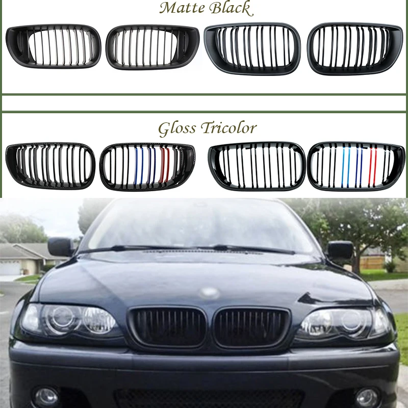 

1 пара для BMW E46 BMW 3 серии седан 2002 2003 2004 4 двери углеродный/Черный ABS решетка радиатора передний бампер Гриль M Power Accessories