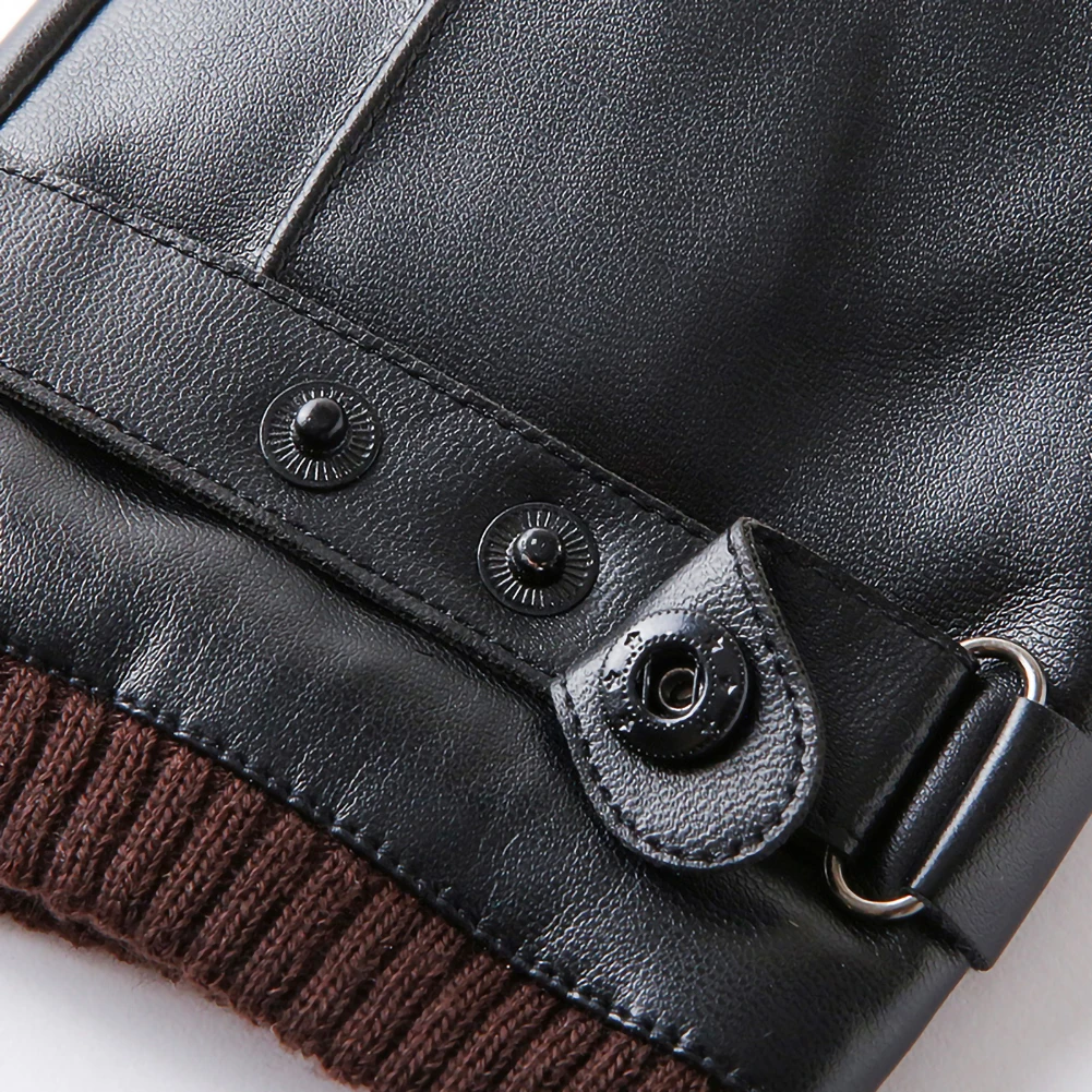 Зимние теплые мужские велосипедные кожаные перчатки женские сенсорные