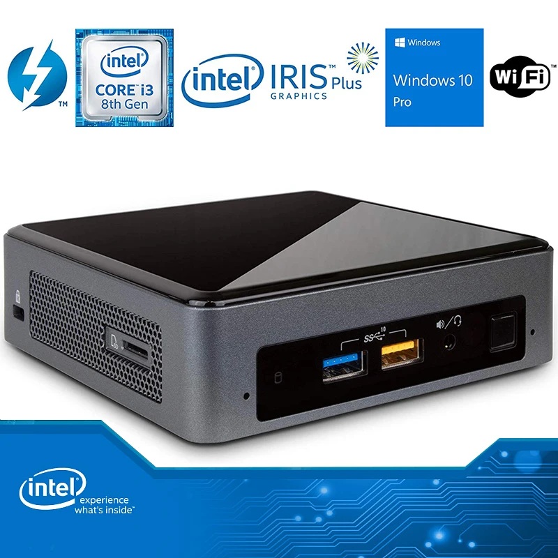 Мини-ПК Intel NUC NUC8i3BEK двухъядерный процессор DDR4 M.2 SSD Windows 10 Pro Wi-Fi Bluetooth 4K поддержка