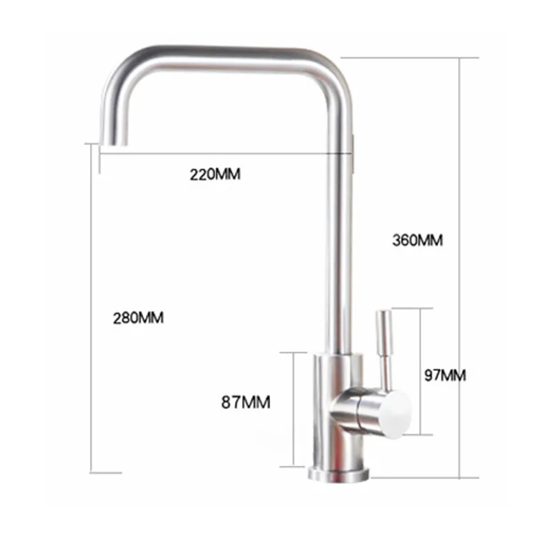 

Kitchen Stainless Steel Water Faucet 360 Degree Rotation Household Hot Cold Dishes Sink Faucet Bathroom Water-saving Faucets