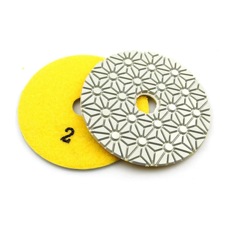 

3 Pieces 100Mm Diamond Flexible Wet & Dry Polishing Pads 3 Step Floor Polish For Stone Marble Tile