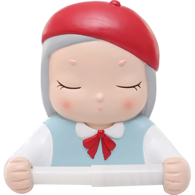 Вешалка для туалетной бумаги без перфорации с мультяшным рисунком подвесная