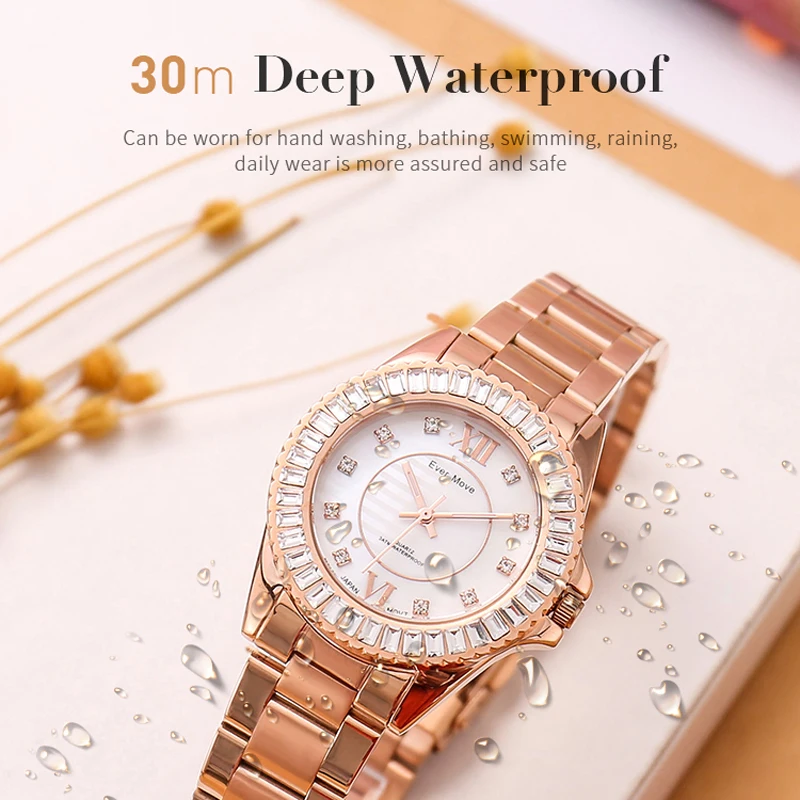 Ever Move Women Fashion Bracelet Quartz Watches Luxury Women Watches JPN Quartz Movement Diamond Female Wrist Watch relogio enlarge