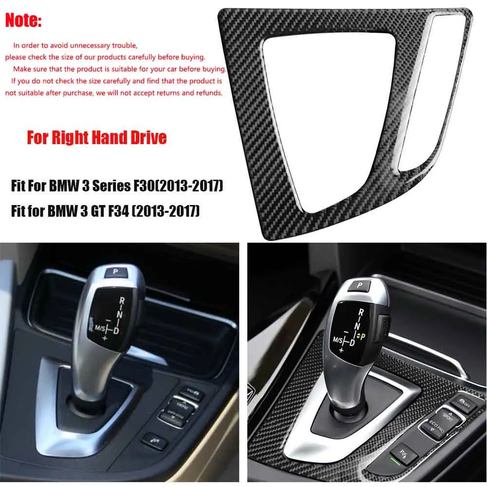

Carbon Fiber Shift Gear Panel Trim Cover Sticker For BMW 3 Series F30 F34 3GT 13-17 2014 2015 2016 RHD Right Hand Drive New