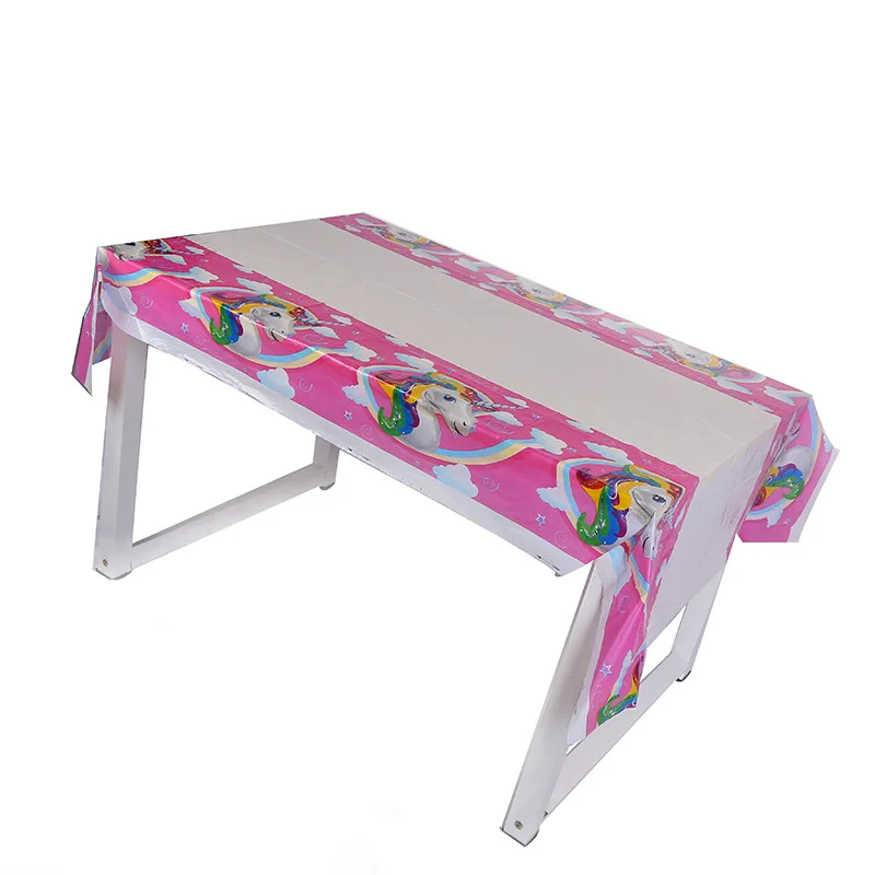 108*180 см милый Единорог скатерть для вечеринки одноразовый Радужный стола детей