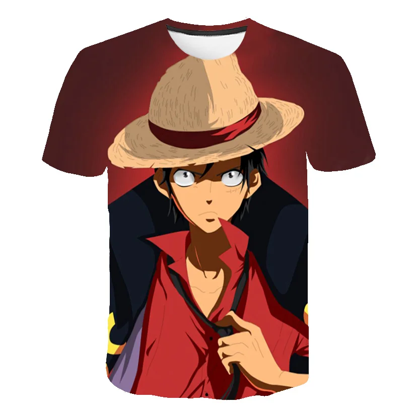 

New Anime One Piece 3D Printed t-shirt Fire Fist Ace t shirt Kids Summer clothes Hip hop Streetwear O-Neck T Shirts