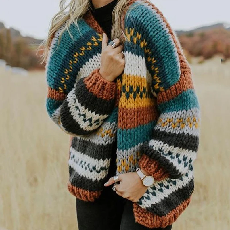 2019 New Autumn V Neck Single Breasted Knitted Cardigans Women Harajuku Stripes Letter Long Sleeve Sweaters Streetwear Jumpers |