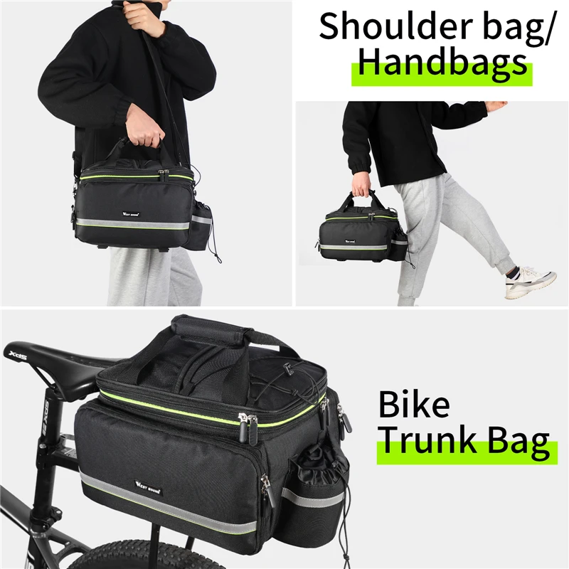 

WEST BIKING Bicycle Rear Rack Bag Large Capacity Multifunctional Bike Seat Saddle Bag Outdoor Cycling Pannier Luggage Trunk Bags