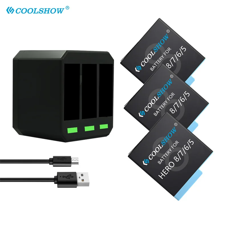 Для GoPro Hero 8 7 6 5 Black AHDBT 801 701 601 501 Аккумулятор для камеры 1220 мАч Зарядное