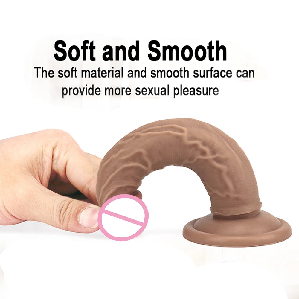 GaGu коричневый двухслойный силиконовый фаллоимитатор без вибрации женский точка