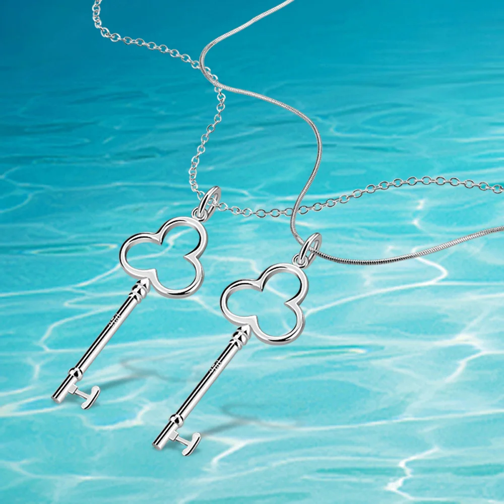 Ожерелье из чистого серебра 925 пробы женское ювелирное изделие брелок ожерелье.