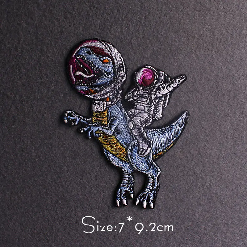 Динозавры вышитые заплатки на одежду термоклеевые заплатки с принтом на одежде наклейки полосы панк/рок эмблемы на.