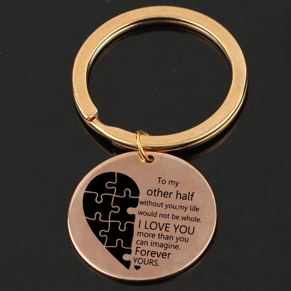 К моей другой половине я люблю тебя навсегда сердце брелок модная Автомобильная
