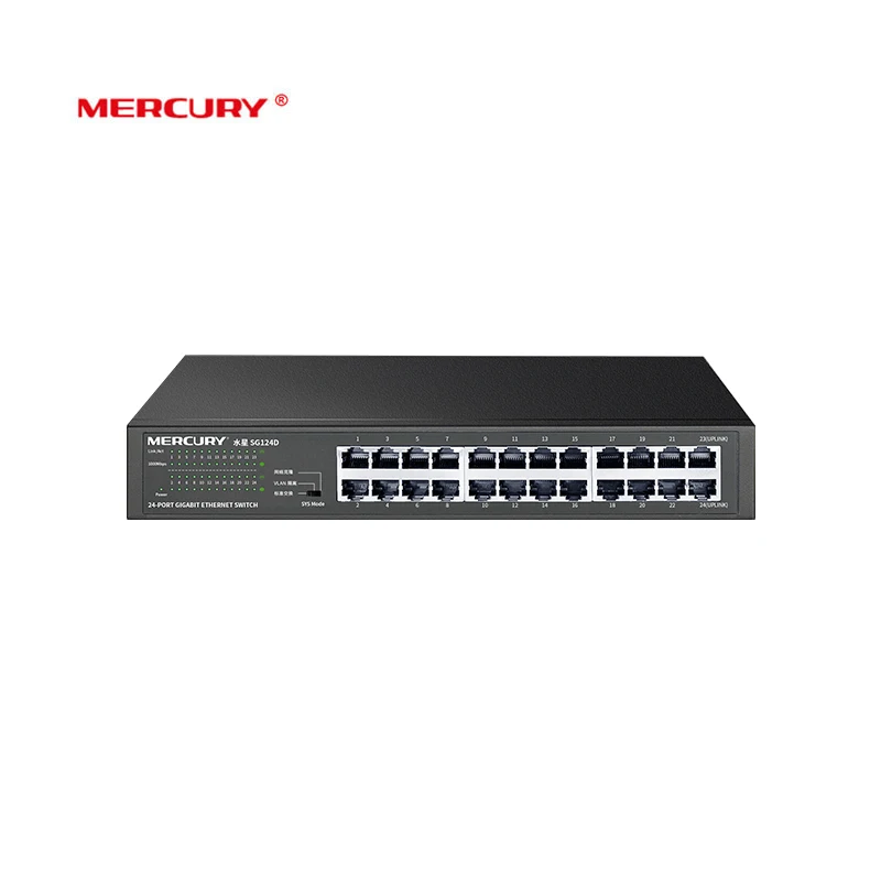 Стальной гигабитный коммутатор MERCURY с 24 портами 10/100/1000 Мбит/с переключатель в