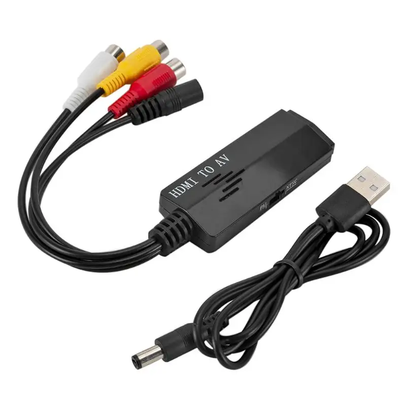 HDMI TO AV Converter to RCA AV/CVB L/R Video Adapter Cable 1080P Support NTSC PAL Output for PS3 /Xbox 360 /HDTV Monitor |