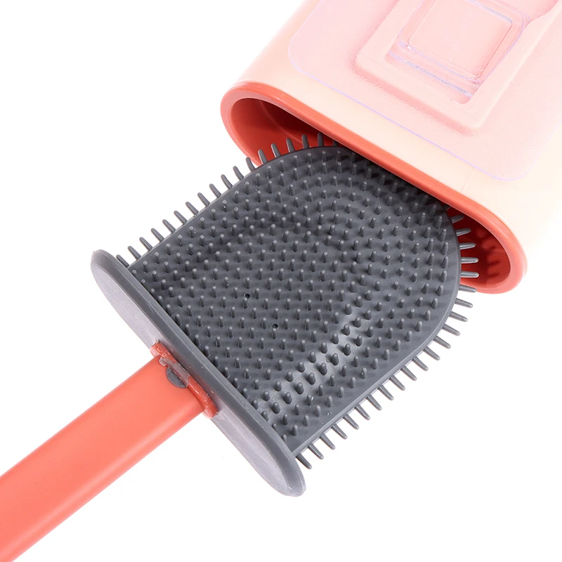 

Silicone Toilet Brush With Holder Creative Household Bathroom Quick Cleaning Set Crevice Brush Long Handle Toilet Brush