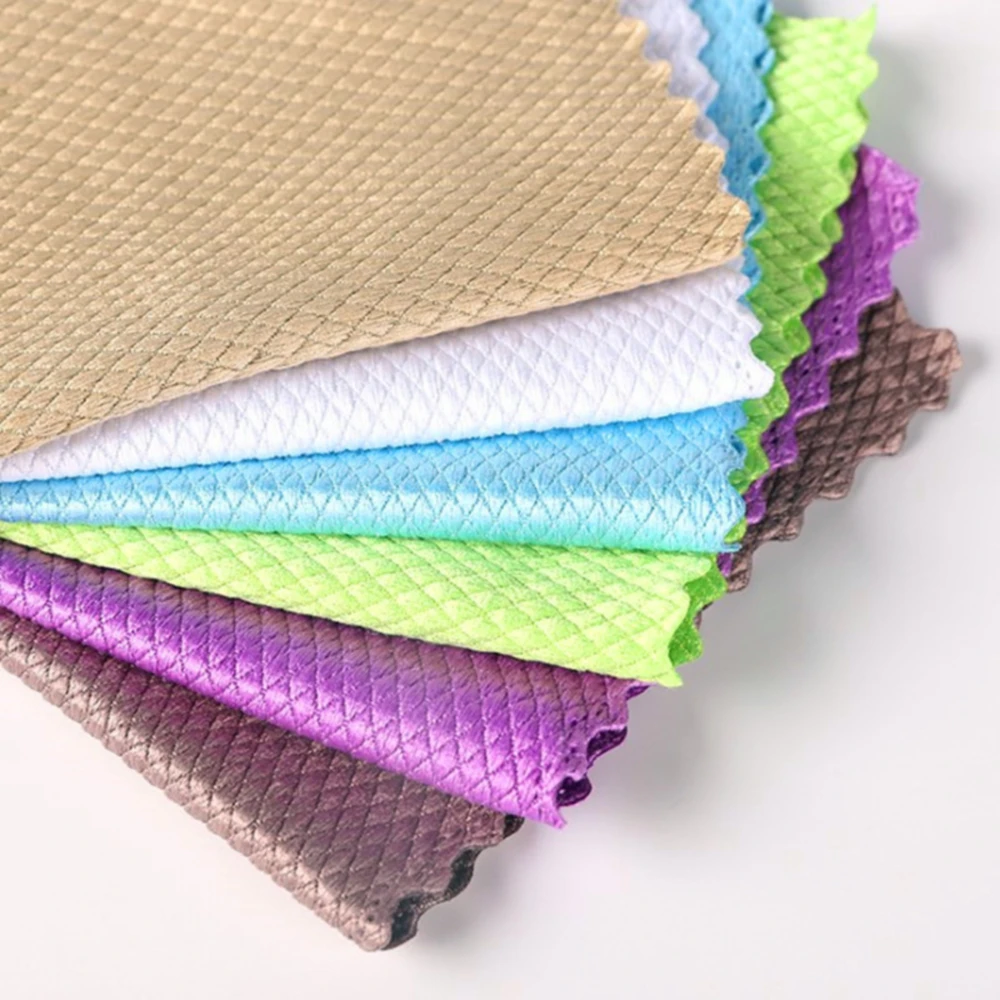 

5Pcs/Set Wave Pattern Fish Scale Cloth Rag 30X40Cm Water Absorbable Microfiber Glass Kitchen Cleaning Cloth Wipes De Nettoyage