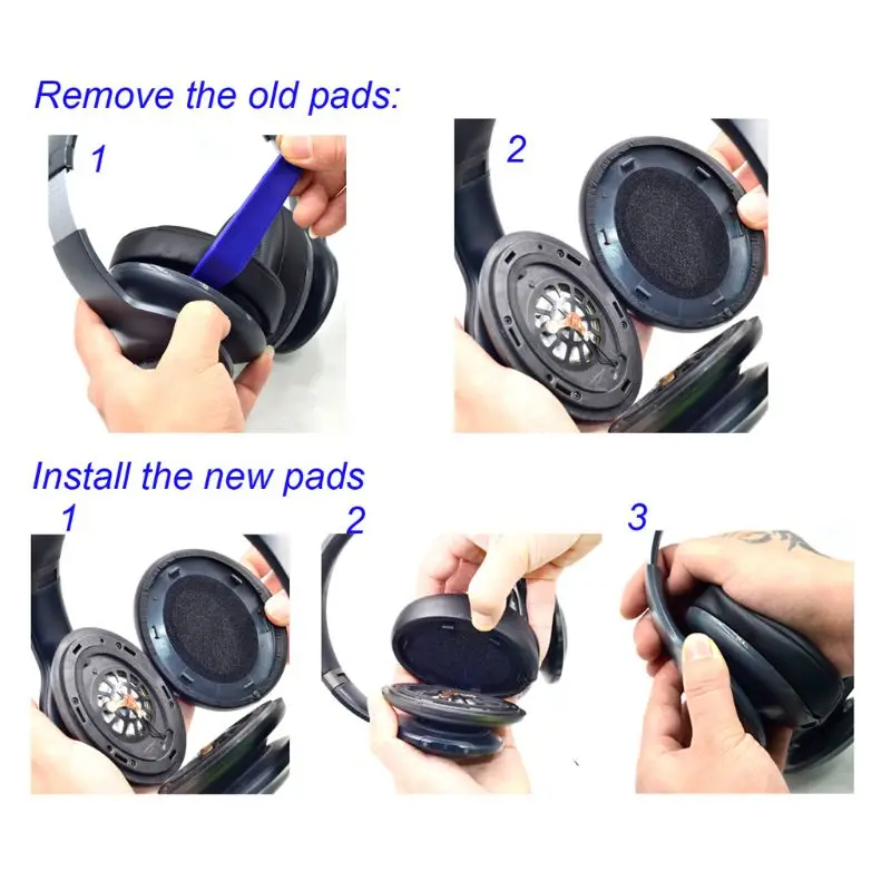 

1 Pair New Soft Replacement Ear Pads PU Leather Ears Cup Cushion for V700NXT Headphone AccessoriesHigh quality