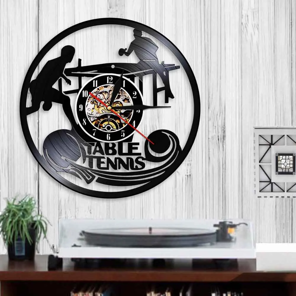Виниловые часы для игры в настольный теннис художественное украшение на стену LP