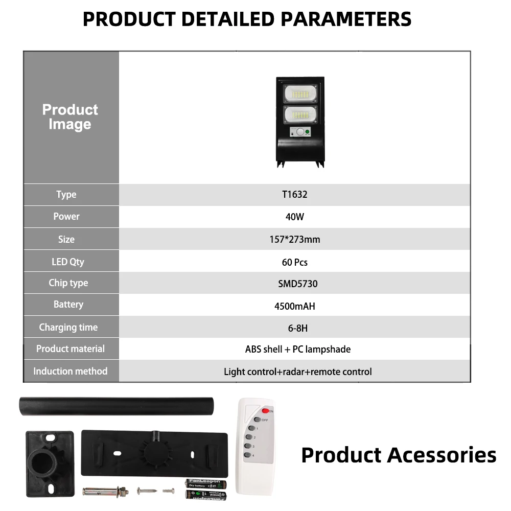 40 Вт Светодиодный уличный фонарь на солнечной батарее настенный светильник с