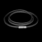 Цепочка кружевная из черной кожи, с поворотной застежкой из нержавеющей стали, 1112 мм, 3 мм