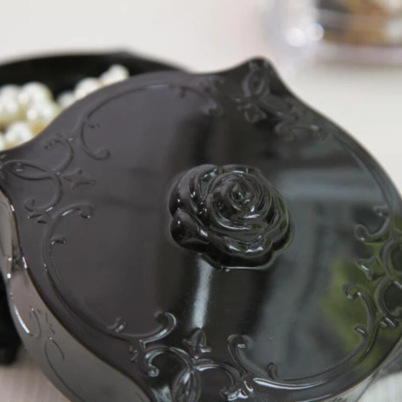 

Vintage Plastic Jewelry Box Makeup Organizer Mini Desktop Storage Box Organizer Sundries Cotton Swabs Stick Storage Holder Case