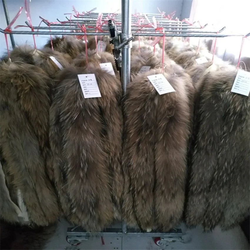 Горячая Распродажа, зимний воротник из натурального меха енота, натуральный мех енота, шарф 70 см, модное пальто, свитер, шарфы, воротник