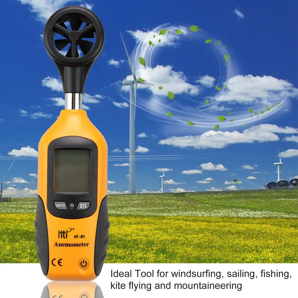 Handheld LCD Digital Anemometer Wind Speed Gauge Measurement Measuring Tool Air Flow Meter HT-81 | Инструменты