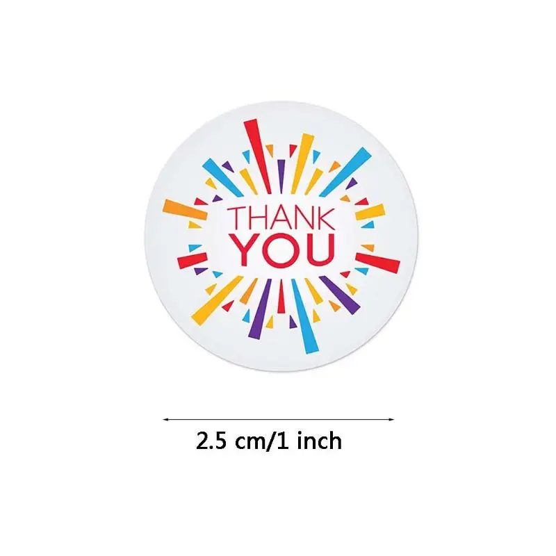 

1 Roll (500pcs) Round Thank You Sticker for Seal Label Scrapbooking Christmas Decoration Baking Stationery Sticker