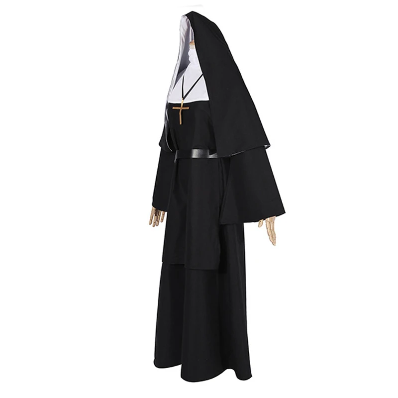 Костюм монахини из фильма для женщин длинный черный костюм Арабская религия