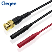 cleqee p1065 gold plated pure copper bnc male plug to 4mm safe straight banana plug test lead