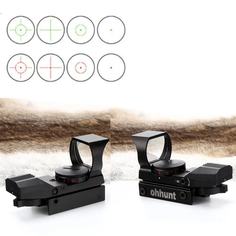 Ohhunt Новый тактический боевой прицел с красной зеленой точкой 4 Сетками