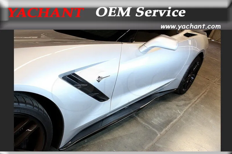 Нижняя часть боковой юбки из углеродного волокна для стайлинга автомобиля 2 шт.