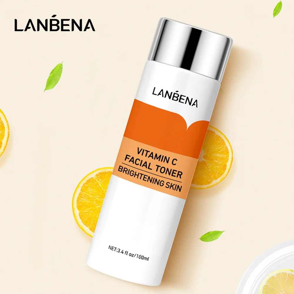 

LANBENA Vitamin C Facial Toner Brightening Skin Moisturizing Whitening Pore Minimizer Reduce Spots Skin Care 100ml