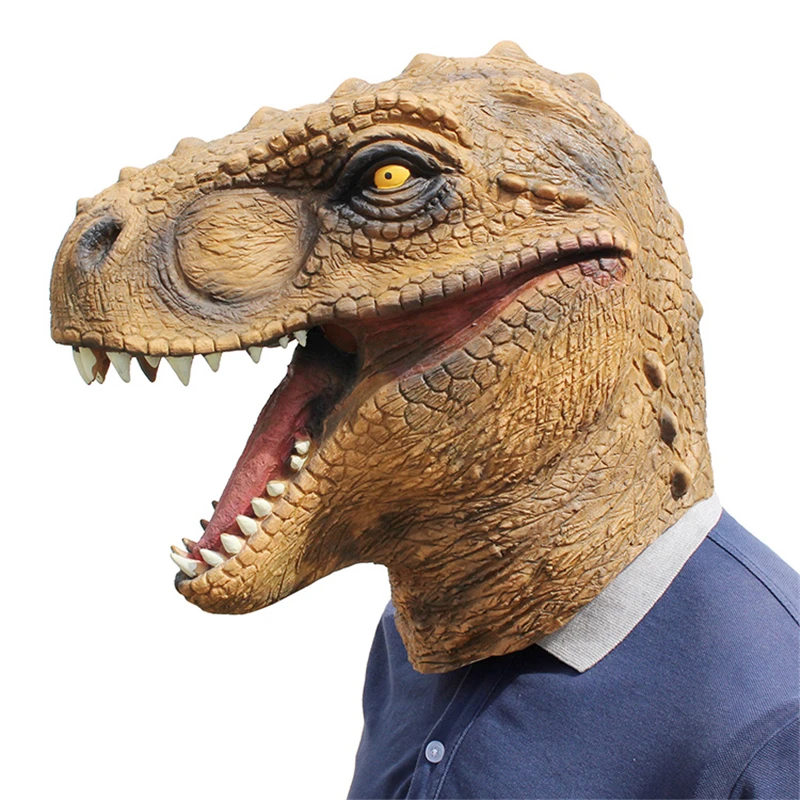 dinosaur Tyrannosaurus Rex Funny Latex Unisex Movie Cosplay Anime costume Prop Adult Animal Party Mask for Halloween | Тематическая